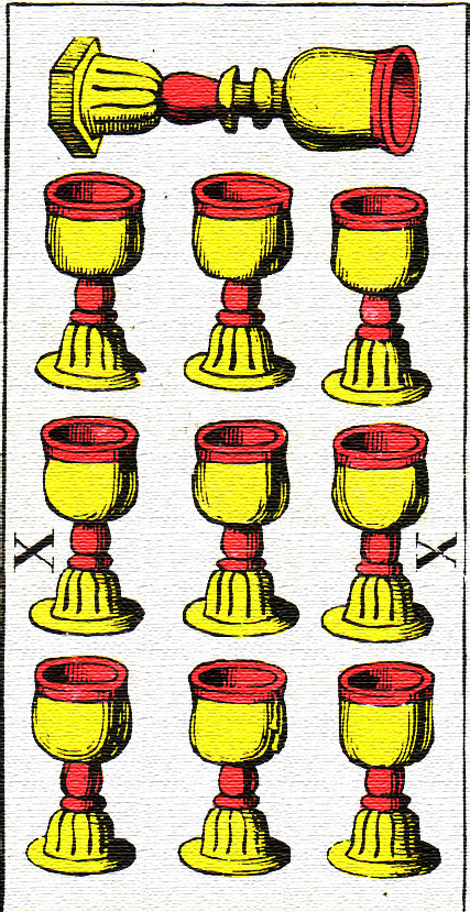 Tarotová karta Deset pohárů