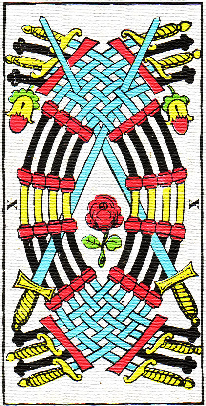 Tarotová karta Deset mečů