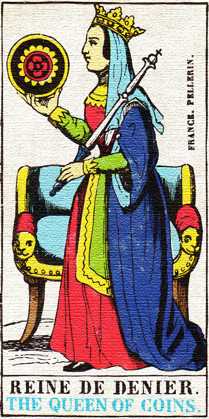 Tarotová karta Královna disků